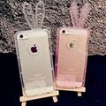 Newest Clear Colorful Crystal Rabbit Ear Silicone cell phone case 2