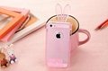 Newest Clear Colorful Crystal Rabbit Ear Silicone cell phone case 4
