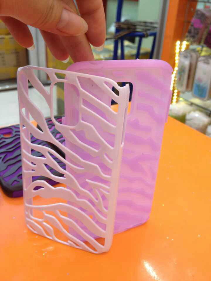 New fashion Film dual layer Zebra combo hard soft PC+Silicon cell phone case 2