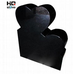 Double Hearts Monuments in Shanxi Black Granite