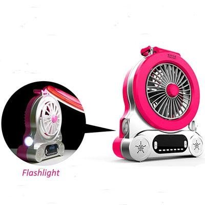 electric table fan/ portable mini handheld fan  with LED lamp/flash light/ MP3