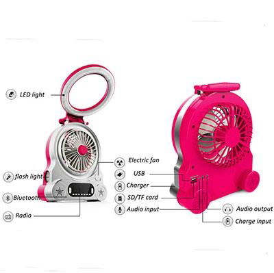 electric table fan/ portable mini handheld fan  with LED lamp/flash light/ MP3 3