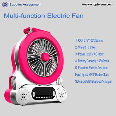 electric table fan/ portable mini handheld fan  with LED lamp/flash light/ MP3 5