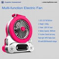 electric table fan/ portable mini handheld fan  with LED lamp/flash light/ MP3 5