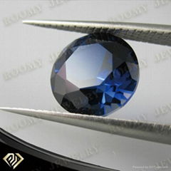 faceted round blue sapphire #34