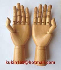 Wooden mannequin hands, Flexible joints of hand model for jewelry display