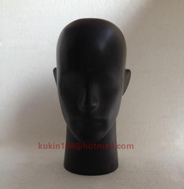 Wooden mannequin head, Vintage style male head model 3