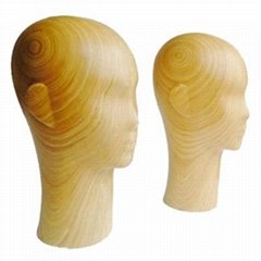 Woman head model, Wooden mannequin head