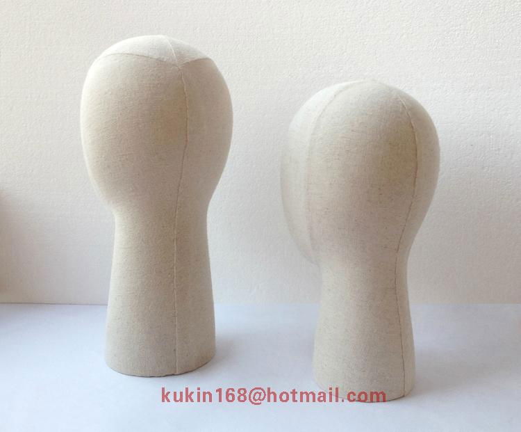 Fabric covered mannequin head, Cloth wrapped dummy head models 3