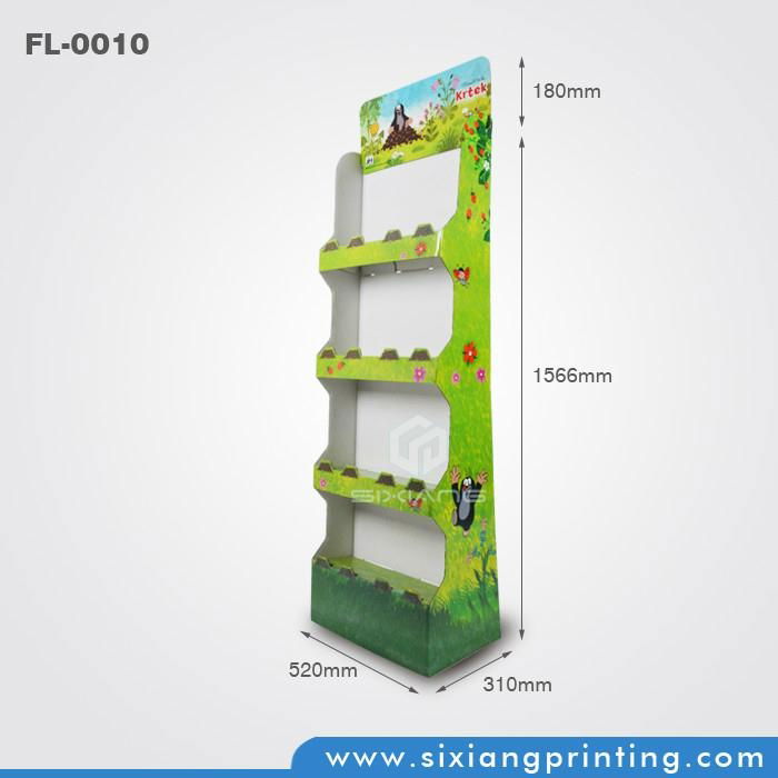 Custom design 4 color printing folded cardboard water floor display 2