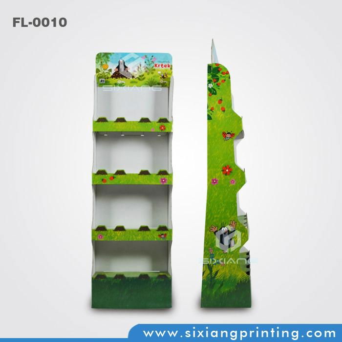 Custom design 4 color printing folded cardboard water floor display 3