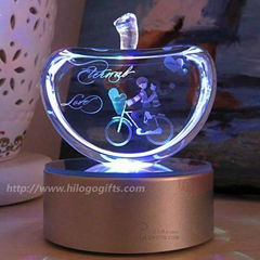 3D crystal  laser engraving with your artwork laser engraving machine