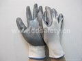 Grey nitrile coating glove