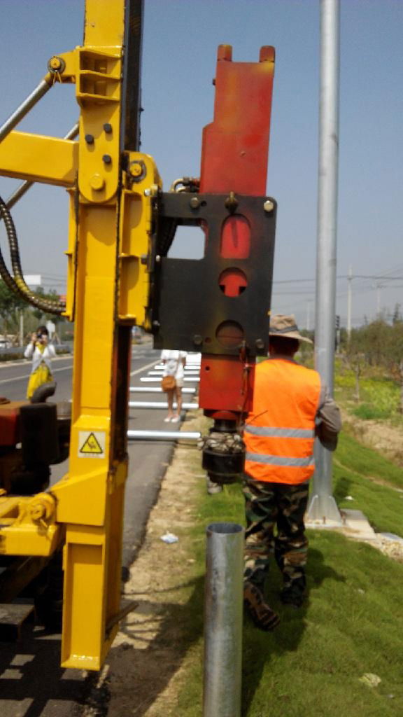 Highway guardrail pile driver 4