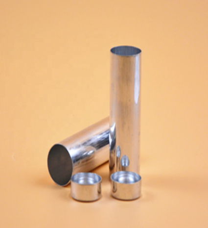 Dental aluminum empty cartridges used for filling prosthesis flexible materials