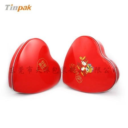 Valentine gift heart shape chocolate packaging tin