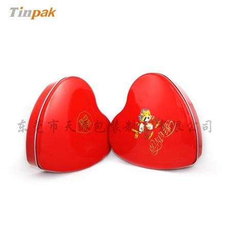 Valentine gift heart shape chocolate packaging tin 3