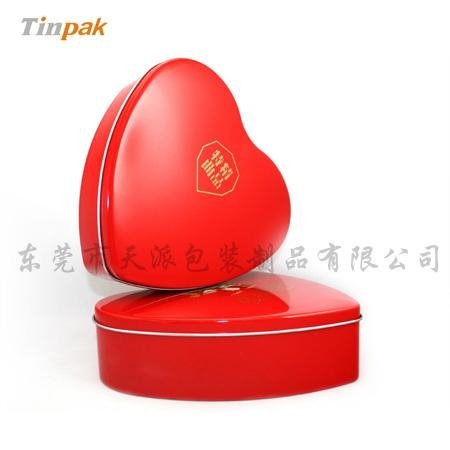 Valentine gift heart shape chocolate packaging tin 4