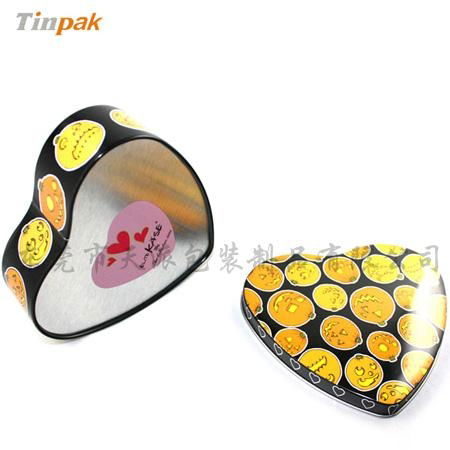 heart shaped tin case  for sweets packaging 2