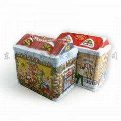 dongguan house shape cookie tin box