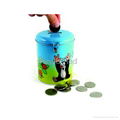 lockable small round tin money box