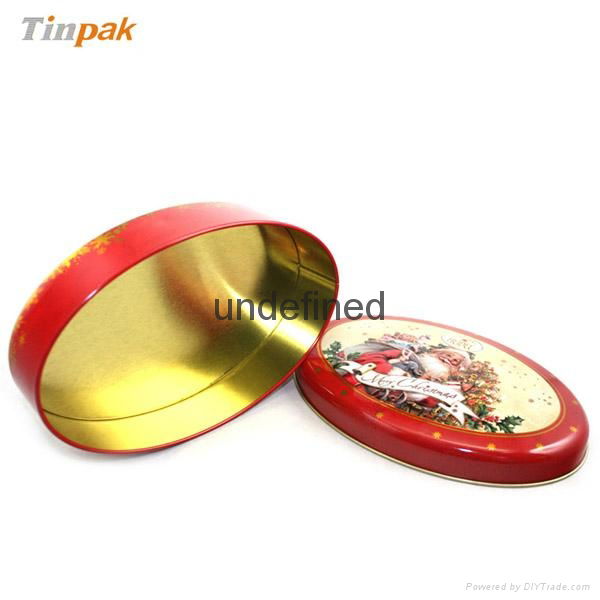 christmas oval tin candy container for kids 3