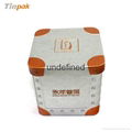 FDA embossed square tea tin box 1