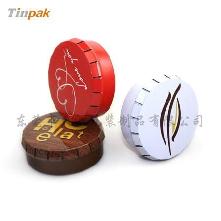 small round click clack tin box for mints  2