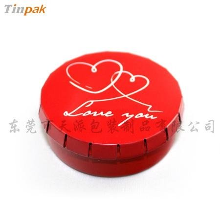 small round click clack tin box for mints  3