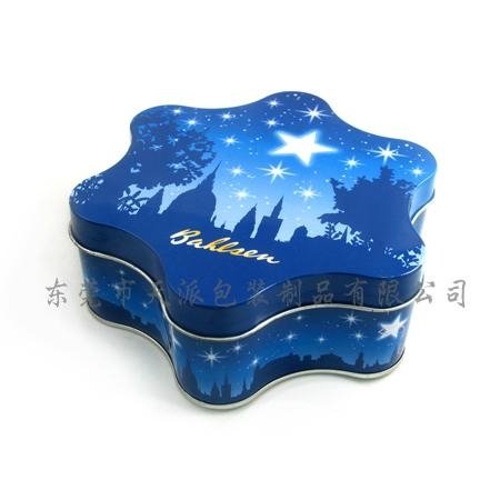 Star-shaped Christmas gift tin box