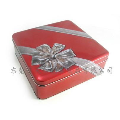 Clear lid square tin container 2