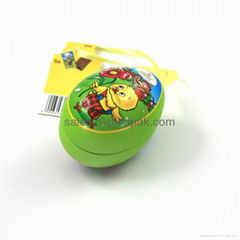 christmas tin egg ornament with printing colour