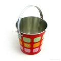 custom X‘mas craft tin pails for gift packaging 3