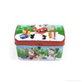 embossed X'mas candy tin can with lock