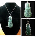 Natural jade a Buddism godness Guanyin pendant ring 4