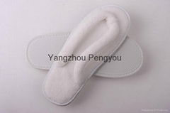 2014 Newest design white plush flip flops for hotel