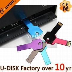 Colors Key Shaped Metal USB Flash Stick