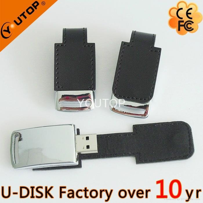 Fashional Leather USB Flash Drive  with Emboss Logo(YT-5116) 3