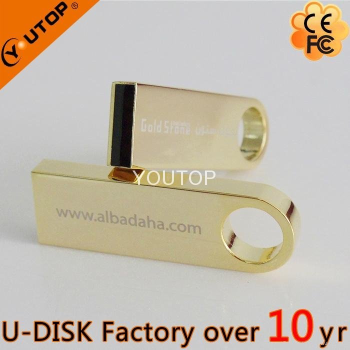 Hot Golden Mini Metal USB Stick Flash Drive (YT-3295-01)