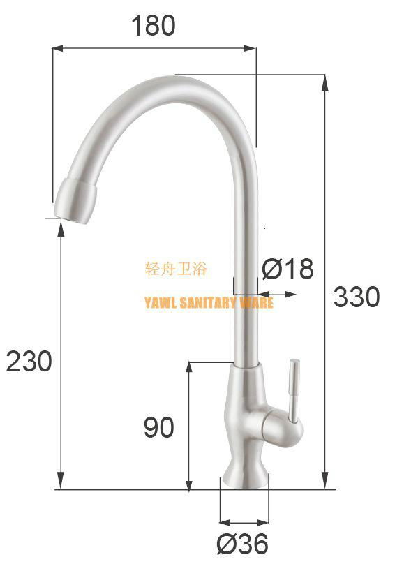 QZ301 single handle single hole  faucet 304 stainless steel   kitchen  faucet  2