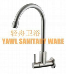 QZ351 good quality  304 stainless steel cold water in wall  kitchen faucet