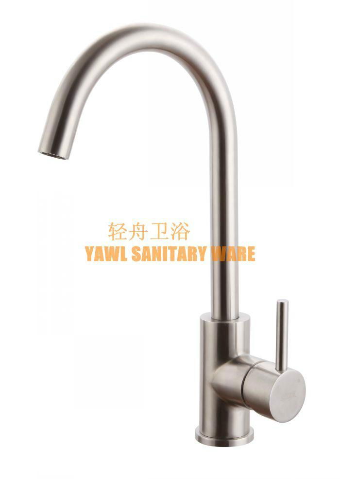 QZ601 new style brush nickel hot & cold heavy 304 stainless steel kitchen faucet