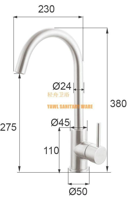 QZ601 new style brush nickel hot & cold heavy 304 stainless steel kitchen faucet 2