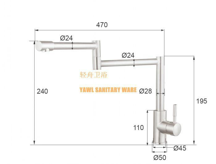 GERMAN QZ642 three parts 304 stainless steel kitchen faucet mxer tap 2