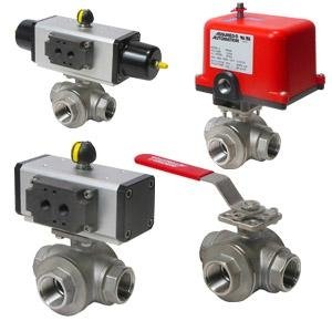 T-Type 3 Way 304 ANSI Stainless Steel Flange End Ball Valve