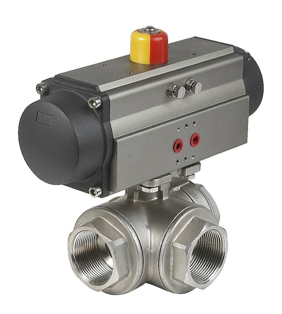 T-Type 3 Way 304 ANSI Stainless Steel Flange End Ball Valve 5