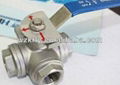 3 way pneumatic BSP SS ball valve