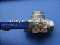 3 way pneumatic BSP SS ball valve 2