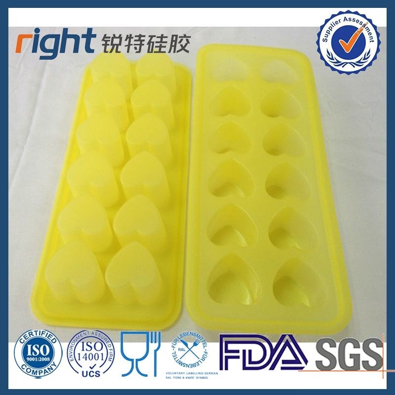 silicone heart shaped ice mold