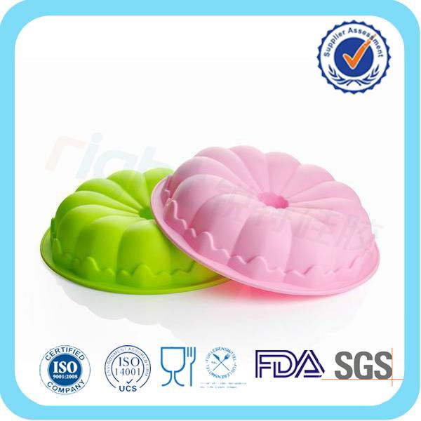 silicone round flower shaped cake mold